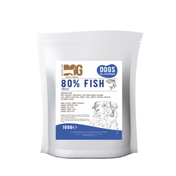 BARKING DOG 80%  FISH - ZIVJU GARDUMI SUŅU UN KUCĒNU DRESĒŠANAI 100g